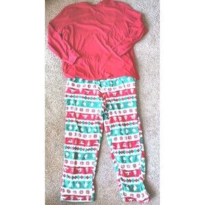 Joe Boxer Men's Pajama Set Size XL 40/42 Holiday Christmas Red Green Drawstring